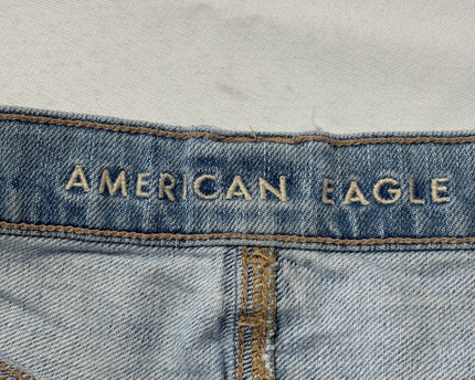 American Eagle Blue High-Rise Wide Leg Patch Pocket Jeans