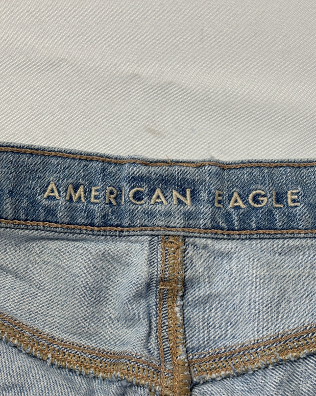 American Eagle Blue High-Rise Wide Leg Patch Pocket Jeans