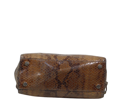 Michael Kors Brown Snakeskin Print Satchel Bag