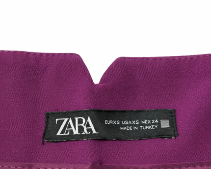 ZARA Purple High-Waisted Straight Leg Trousers