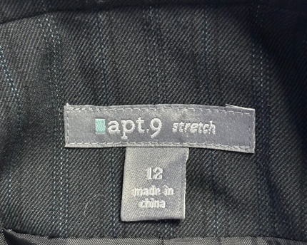 Apt. 9 Black Pinstripe Two-Button Blazer