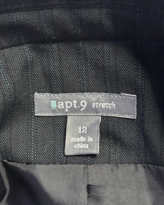 Apt. 9 Black Pinstripe Two-Button Blazer