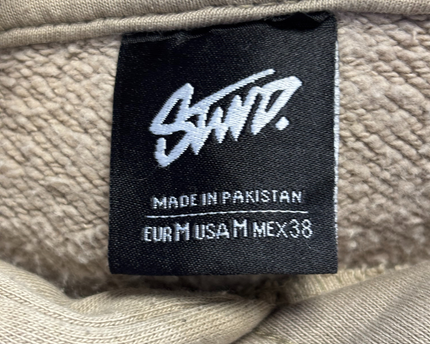STWD Beige Oversized Graffiti Graphic Hoodie