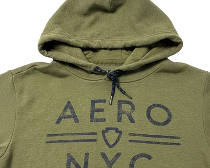 Aéropostale Olive Green Graphic Pullover Hoodie