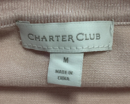 Charter Club Pink Floral Lace Overlay Button-Up Cardigan