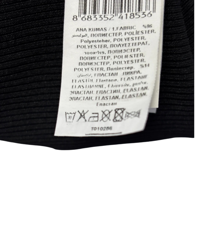 olé by Koton Black Ribbed Flare Leg Pants
