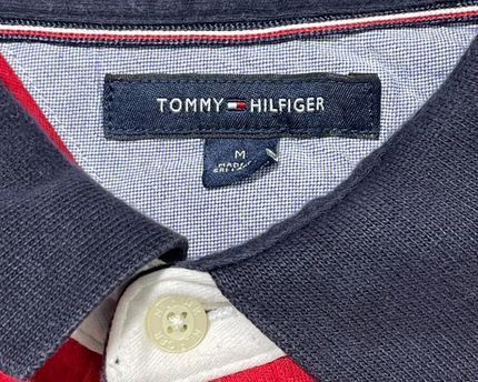 Tommy Hilfiger Red Color-Block Stripe Polo Shirt