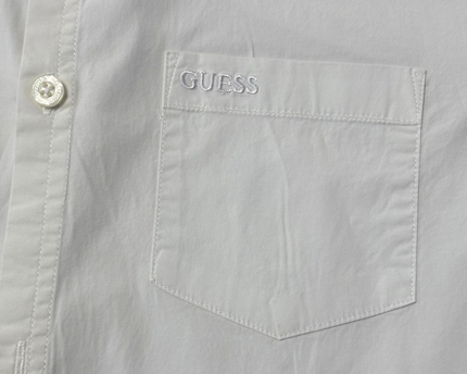 Guess White Super Slim Fit Short Sleeve Logo Shirt