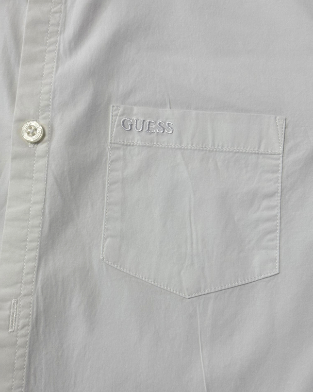 Guess White Super Slim Fit Short Sleeve Logo Shirt