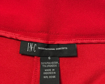 INC International Concepts Vibrant Red Dramatic Flare Leg Pants