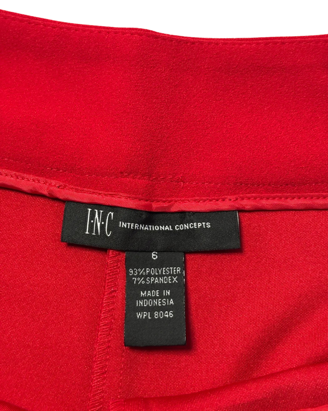 INC International Concepts Vibrant Red Dramatic Flare Leg Pants