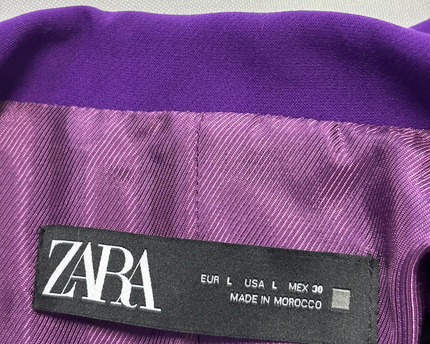 Zara Purple Double-Breasted Tailored Blazer
