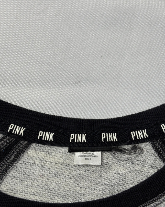 PINK Grey Marl Raglan Sleeve Sweatshirt