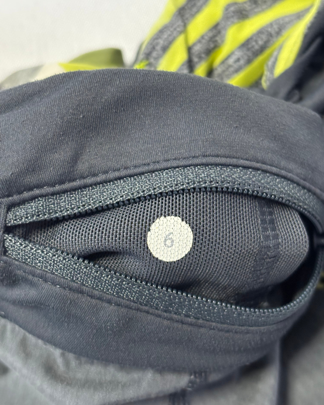 Lululemon Grey Performance Athletic Shorts with Lime Accents