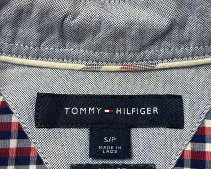 Tommy Hilfiger Red/Blue/White Gingham Check Slim Fit Shirt