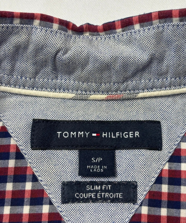 Tommy Hilfiger Red/Blue/White Gingham Check Slim Fit Shirt