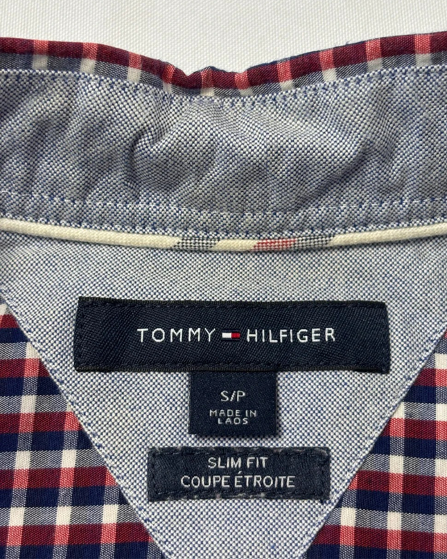 Tommy Hilfiger Red/Blue/White Gingham Check Slim Fit Shirt
