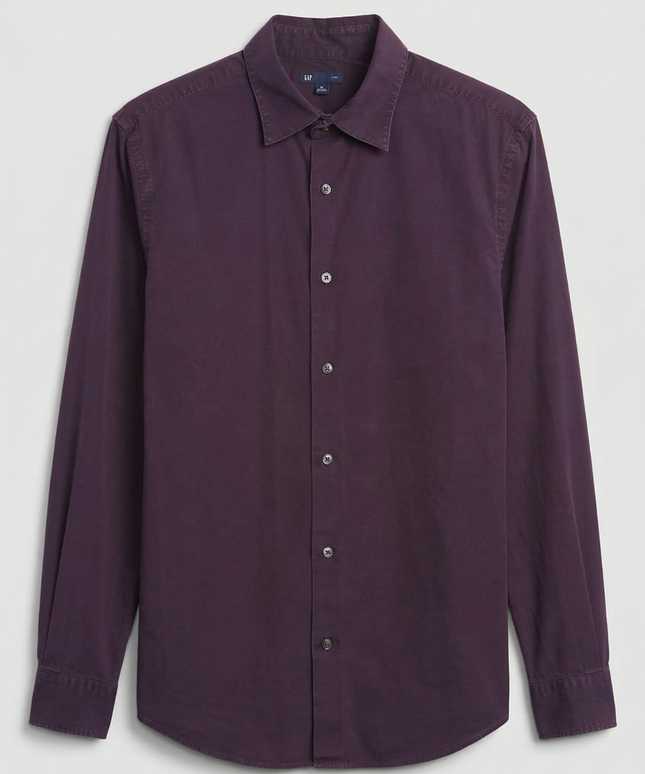 Gap Slim Fit Purple Long-Sleeve Button-Down Shirt