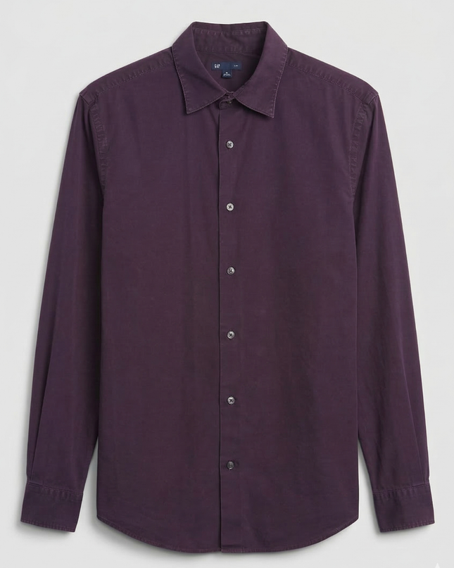 Gap Slim Fit Purple Long-Sleeve Button-Down Shirt