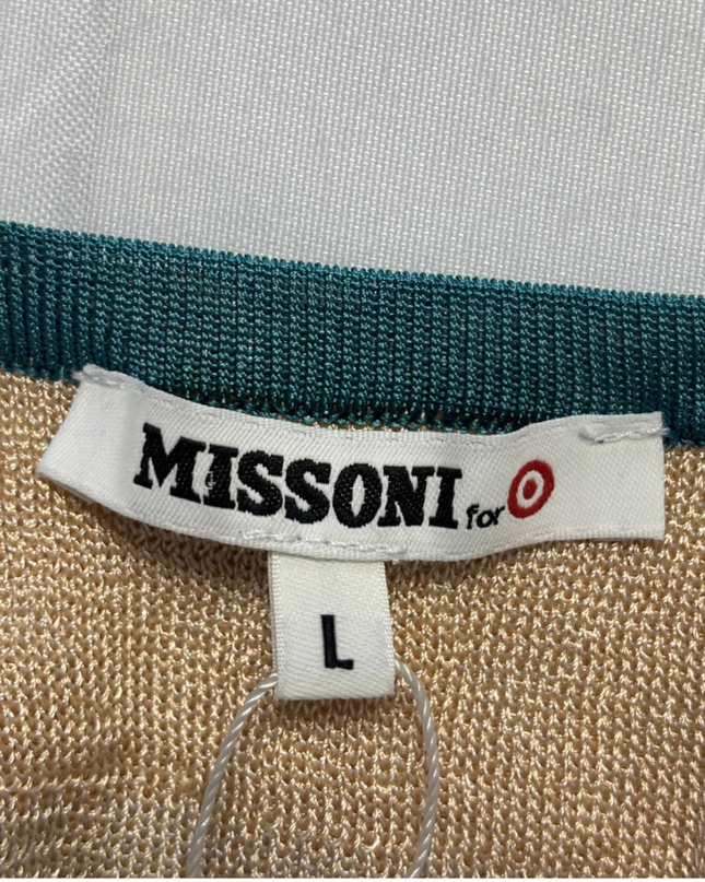 Missoni Green Zigzag Knit Tie-Waist Overcoat W/Tags
