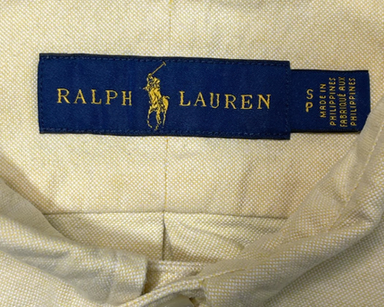 Ralph Lauren Classic Yellow Long Sleeve Button Down Shirt