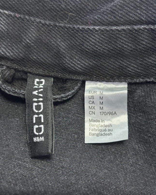 H&M Divided Black Oversized Denim Jacket