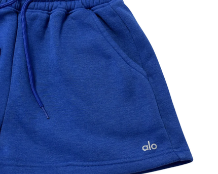 Alo Blue High-Waisted Relaxed Sweat Shorts