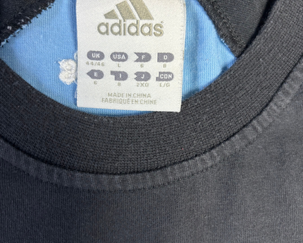 Adidas Black & Light Blue Three-Stripe Sports T-Shirt