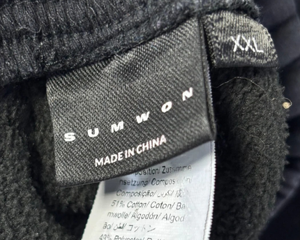 SUMWON Black Acid Wash Sweat Shorts