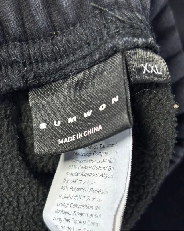 SUMWON Black Acid Wash Sweat Shorts