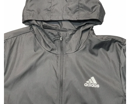 Adidas Black Running Hooded Windbreaker Jacket