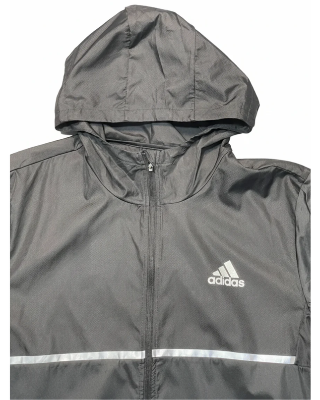 Adidas Black Running Hooded Windbreaker Jacket