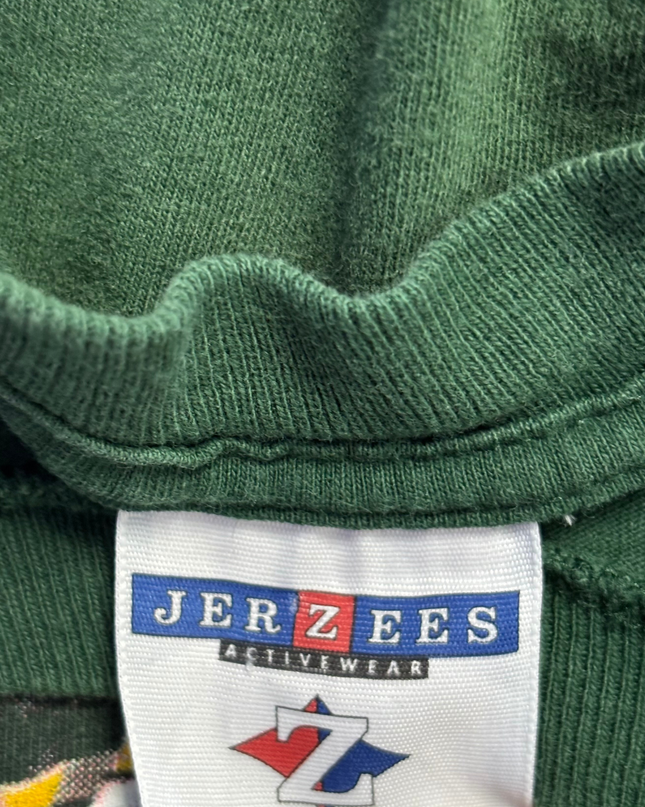 Vintage Jerzees Green 1997 Green Bay Packers Brett Favre Graphic Tee