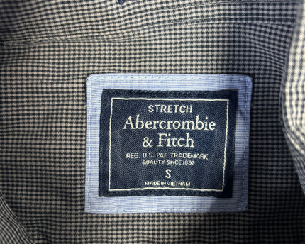 Abercrombie & Fitch Grey Check Super Slim Stretch Shirt