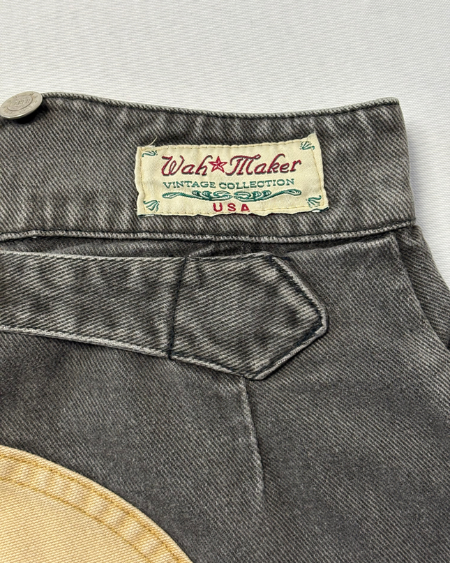 Wah Maker Grey/Tan Two-Tone Vintage Western Frontier Jeans