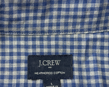 J.Crew Blue Gingham Heathered Cotton Button-Down Shirt