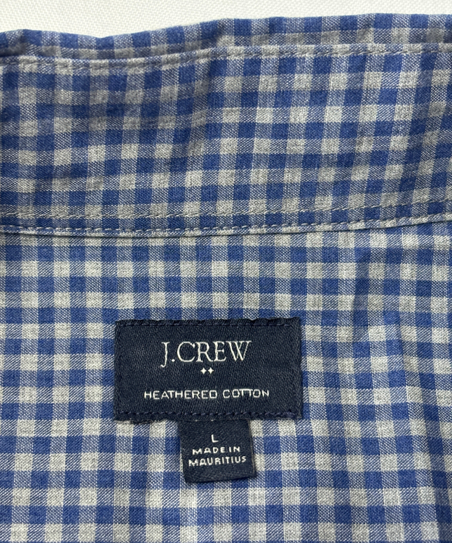 J.Crew Blue Gingham Heathered Cotton Button-Down Shirt