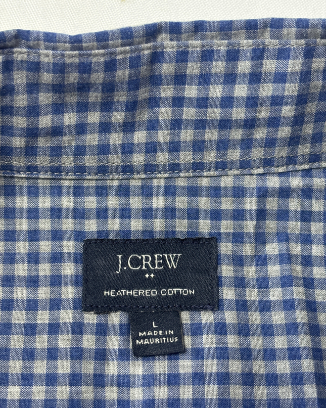 J.Crew Blue Gingham Heathered Cotton Button-Down Shirt