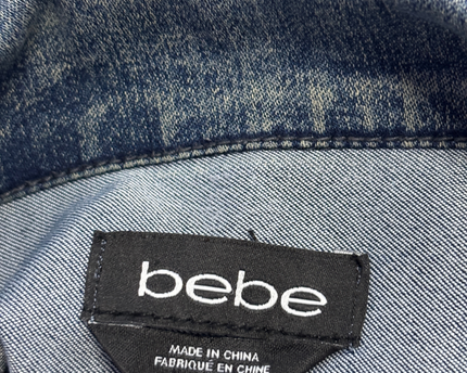 Bebe Blue Denim Moto Biker Jacket