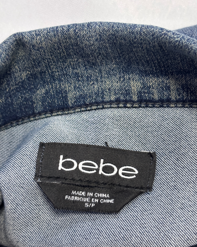 Bebe Blue Denim Moto Biker Jacket