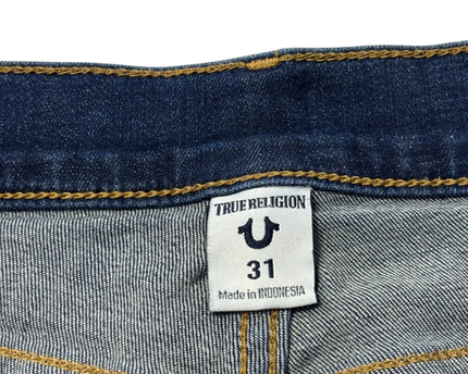 True Religion Blue Halle Mid Rise Super Skinny Jeans