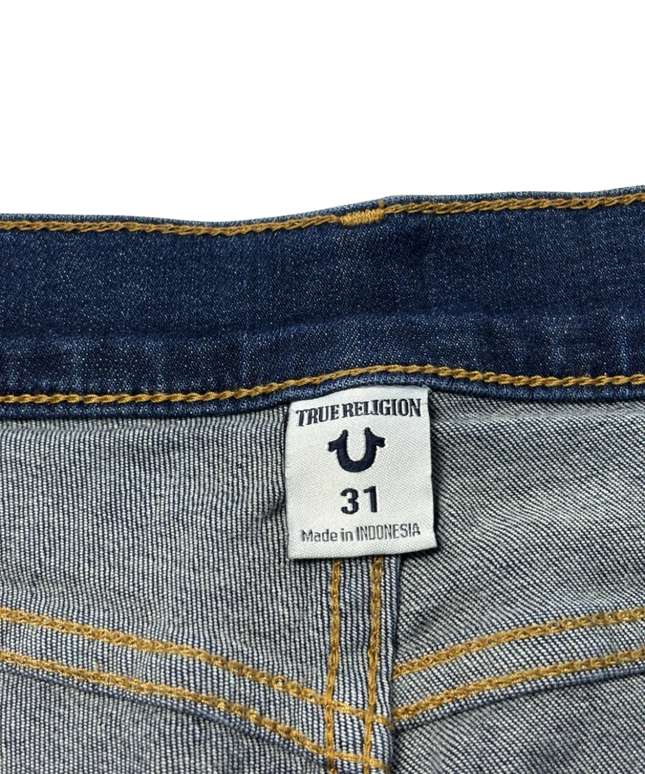 True Religion Blue Halle Mid Rise Super Skinny Jeans