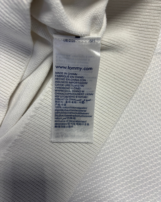 Tommy Hilfiger Men's White Premium Cotton Crewneck Sweater