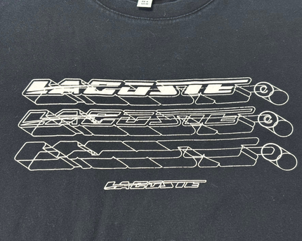 Lacoste Black Slim Fit Abstract Logo Print Graphic T-Shirt