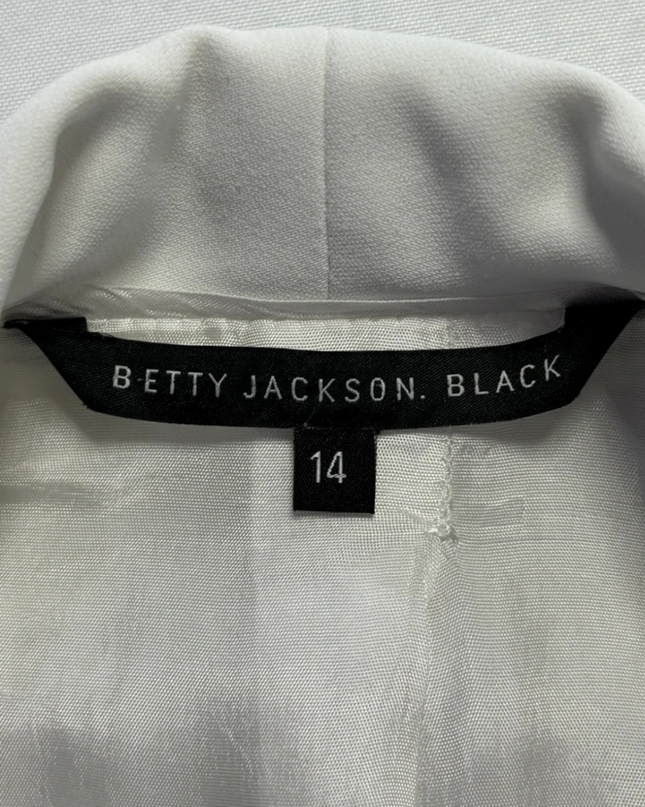 Betty Jackson. Black White Shawl Lapel Blazer