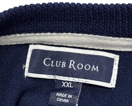 Club Room Navy Blue Bulldog Graphic Crewneck Sweater