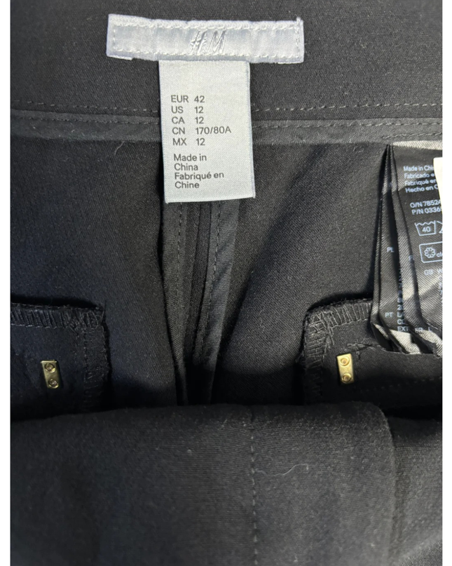 H&M Black Slim Ankle Zip Trousers