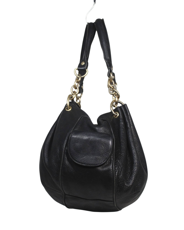 Juicy Couture Black Leather Chain Handle Shoulder Bag