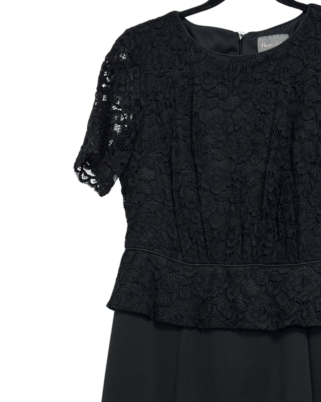 Phase Eight Black Lace Peplum Pencil Dress