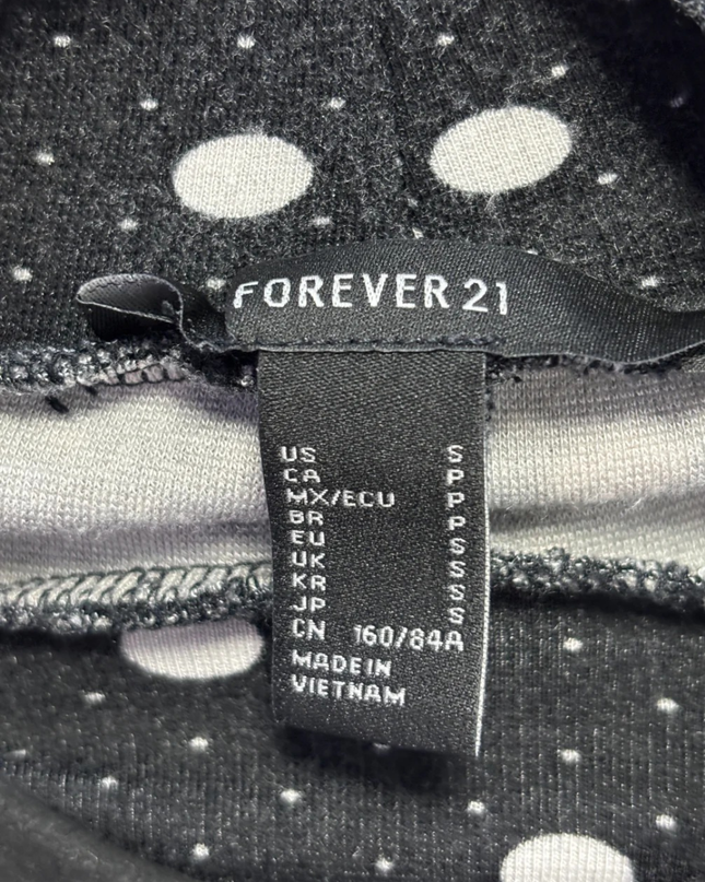 Forever 21 Black Polka Dot Mock Neck Mini Dress